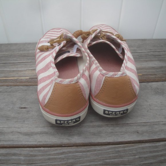 Sperry Women's Shoes Size 8.5 Boat Shoes Red White Striped Seacoast Preppy - Picture 7 of 9